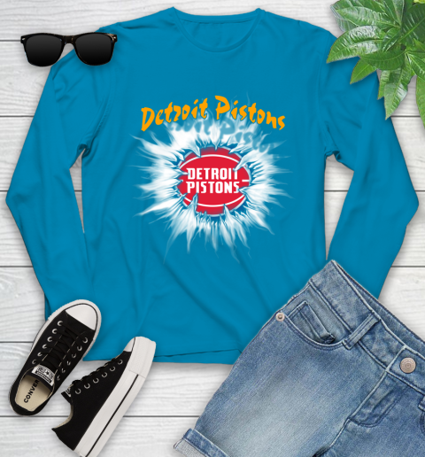 Detroit Pistons NBA Basketball Rip Sports Youth Long Sleeve 9 Detroit Pistons NBA Basketball Rip Sports Youth Long Sleeve - Image 9