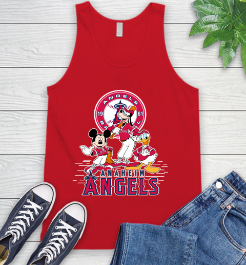 MLB Los Angeles Angels Mickey Mouse Donald Duck Goofy Baseball T Shirt Tank Top 5