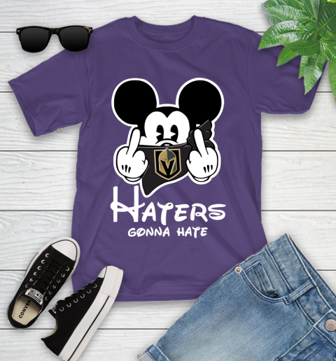 NHL Vegas Golden Knights Haters Gonna Hate Mickey Mouse Disney Hockey T Shirt Youth T-Shirt 3