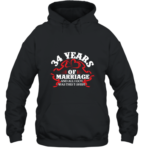 Cool T Shirt 34th Wedding Anniversary Gifts For HerHim Hooded