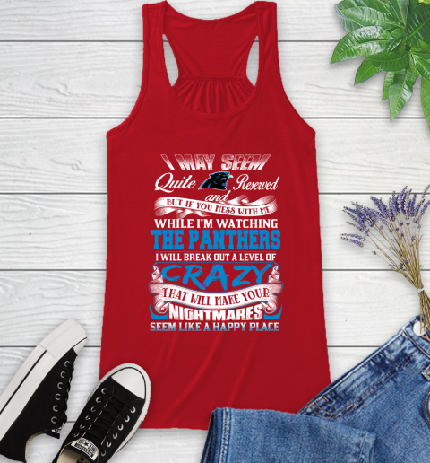 Carolina Panthers NFL Football Don't Mess With Me While I'm Watching My Team Racerback Tank 5
