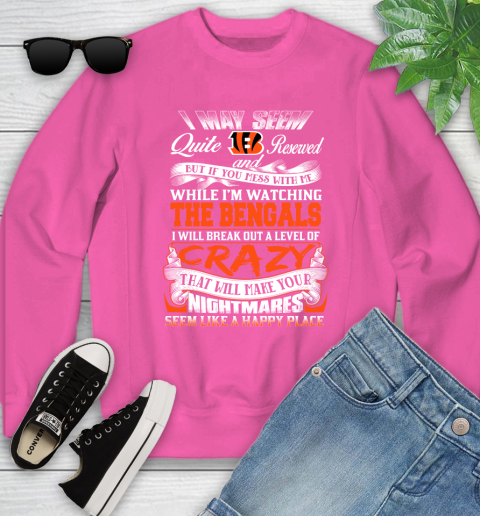 Cincinnati Bengals NFL Football Don't Mess With Me While I'm Watching My Team Youth Sweatshirt 6