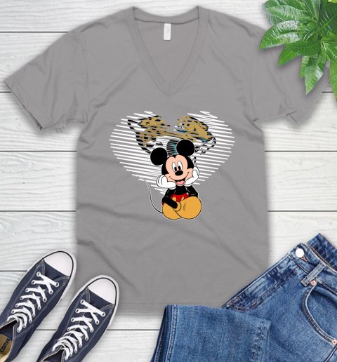 NFL Jacksonville Jaguars The Heart Mickey Mouse Disney Football T Shirt_000 V-Neck T-Shirt 3