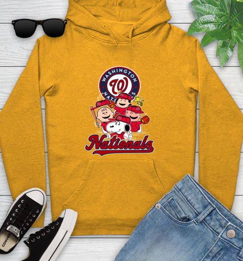 MLB Washington Nationals Snoopy Charlie Brown Woodstock The Peanuts Movie Baseball T Shirt_000 Youth Hoodie 2