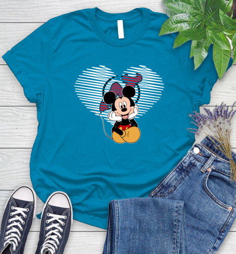 NHL New Jersey Devils The Heart Mickey Mouse Disney Hockey Women's T-Shirt 10