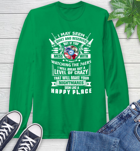 Philadelphia 76ers NBA Basketball Don't Mess With Me While I'm Watching My Team Sports Long Sleeve T-Shirt 9 Philadelphia 76ers NBA Basketball Don't Mess With Me While I'm Watching My Team Sports Long Sleeve T-Shirt - Image 9