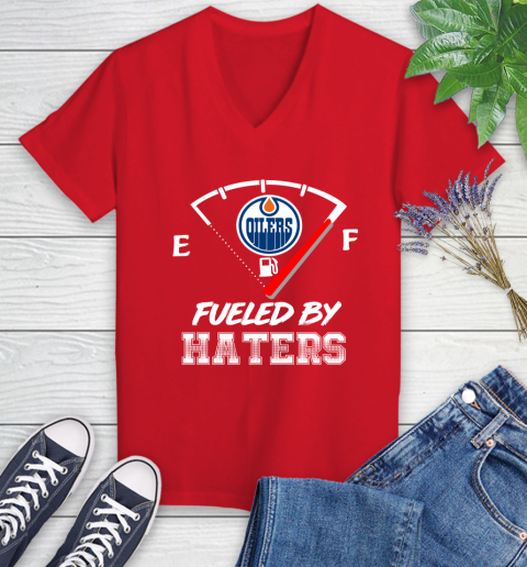 Edmonton Oilers NHL Hockey Fueled By Haters Sports Women's V-Neck T-Shirt 11