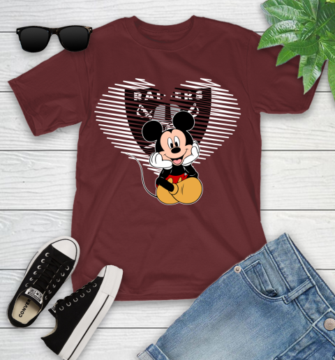 NFL Oakland Raiders The Heart Mickey Mouse Disney Football T Shirt_000 Youth T-Shirt 14