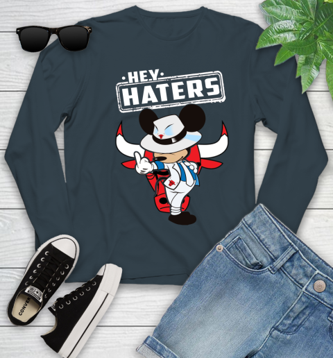 NBA Hey Haters Mickey Basketball Sports Chicago Bulls Youth Long Sleeve 9