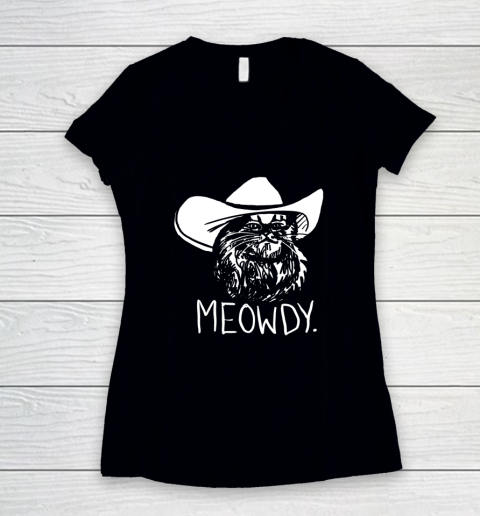 Meowdy Texas Cat Meme Women's V-Neck T-Shirt