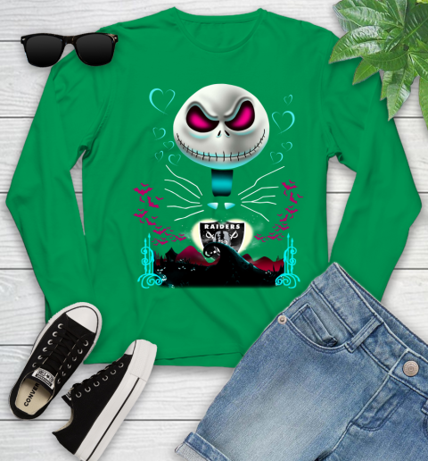 NFL Oakland Raiders Jack Skellington Sally The Nightmare Before Christmas Football Youth Long Sleeve 7
