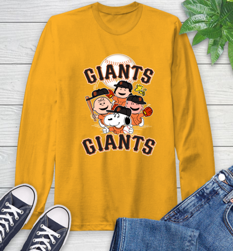 MLB San Francisco Giants Snoopy Charlie Brown Woodstock The Peanuts Movie Baseball T Shirt_000 Long Sleeve T-Shirt 2