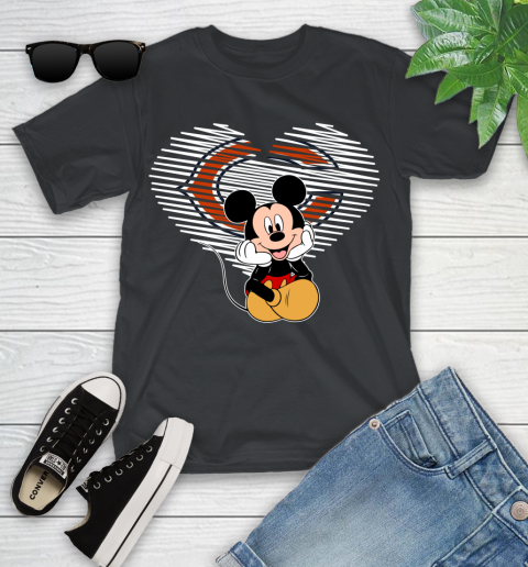 NFL Chicago Bears The Heart Mickey Mouse Disney Football T Shirt_000 Youth T-Shirt