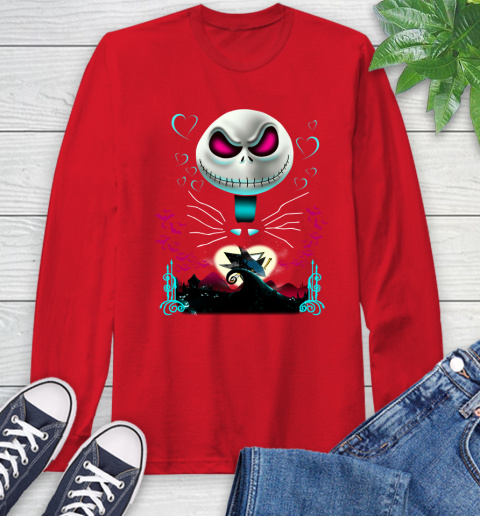 NHL San Jose Sharks Jack Skellington Sally The Nightmare Before Christmas Hockey Long Sleeve T-Shirt 11