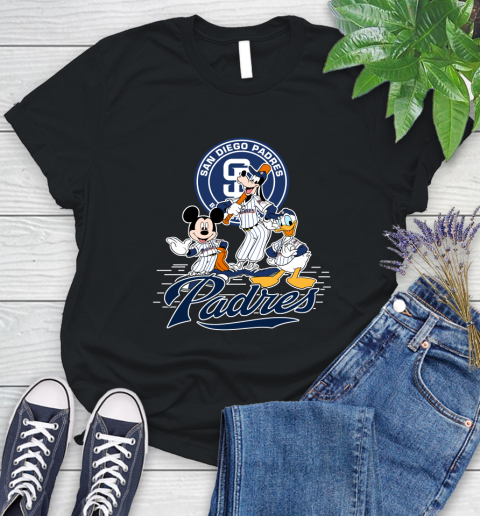 MLB San Diego Padres Mickey Mouse Donald Duck Goofy Baseball T Shirt Women's T-Shirt