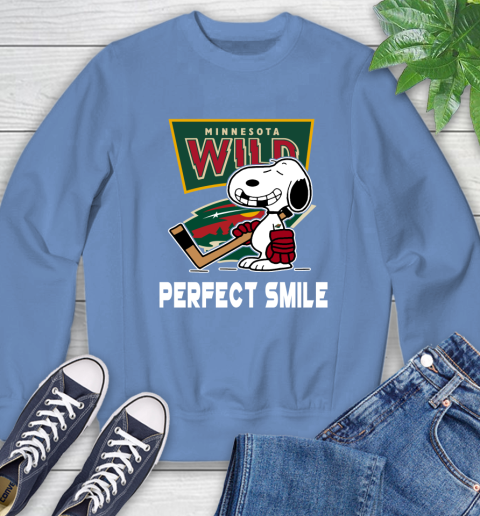NHL Minnesota Wild Snoopy Perfect Smile The Peanuts Movie Hockey T Shirt Sweatshirt 11