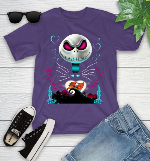 NFL Tampa Bay Buccaneers Jack Skellington Sally The Nightmare Before Christmas Football Youth T-Shirt 3
