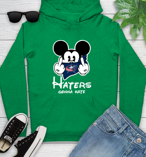 NHL Columbus Blue Jackets Haters Gonna Hate Mickey Mouse Disney Hockey T Shirt Youth Hoodie 9
