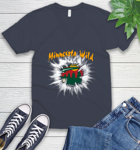 Minnesota Wild NHL Hockey Adoring Fan Rip Sports V-Neck T-Shirt 8