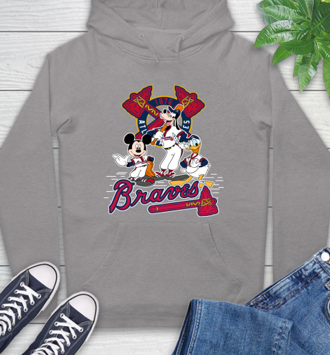 MLB Atlanta Braves Mickey Mouse Donald Duck Goofy Baseball T Shirt Hoodie 6