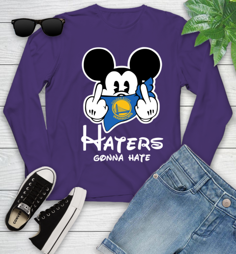 NBA Golden State Warriors Haters Gonna Hate Mickey Mouse Disney Basketball T Shirt Youth Long Sleeve 4