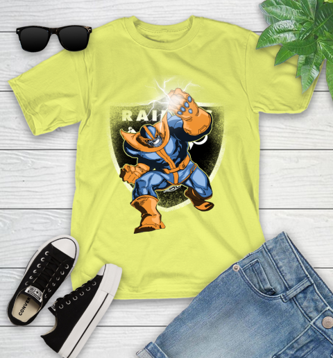 Oakland Raiders NFL Football Thanos Avengers Infinity War Marvel Youth T-Shirt 10