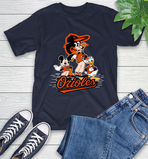 MLB Baltimore Orioles Mickey Mouse Donald Duck Goofy Baseball T Shirt T-Shirt 3