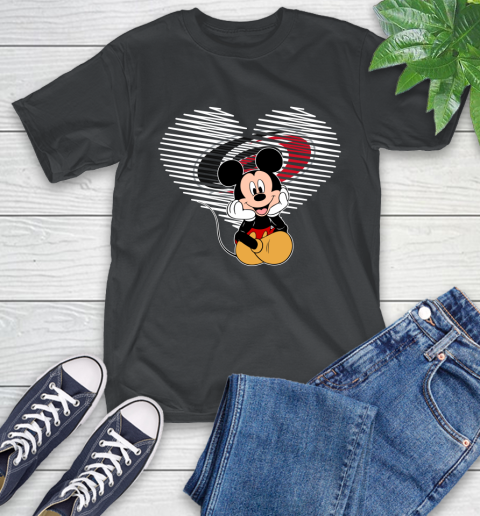 NHL Carolina Hurricanes The Heart Mickey Mouse Disney Hockey T-Shirt