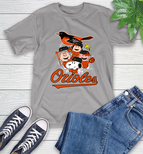 MLB Baltimore Orioles Snoopy Charlie Brown Woodstock The Peanuts Movie Baseball T Shirt_000 T-Shirt 6
