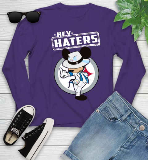 NFL Hey Haters Mickey Football Sports Pittsburgh Steelers Youth Long Sleeve 4