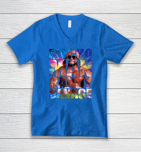 Randy Macho Man Savage WWE Disco Splash V-Neck T-Shirt 10