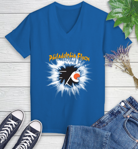 Philadelphia Flyers NHL Hockey Adoring Fan Rip Sports Women's V-Neck T-Shirt 10