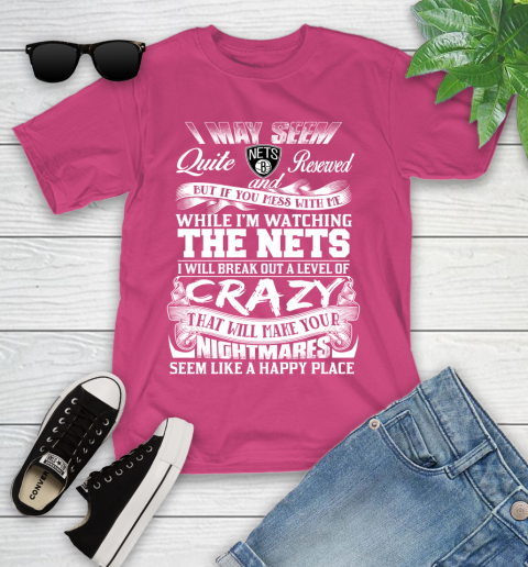 Brooklyn Nets NBA Basketball Don't Mess With Me While I'm Watching My Team Youth T-Shirt 11