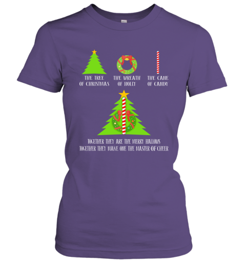 The Tree Of Christmas The Wreath Of Holly The Cane Of Candy Together Women Tee