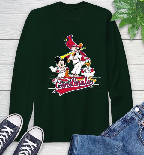 MLB St.Louis Cardinals Mickey Mouse Donald Duck Goofy Baseball T Shirt Long Sleeve T-Shirt 7