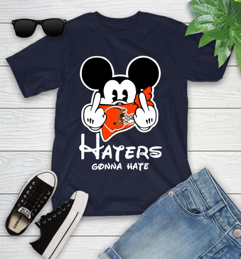 NFL Cleveland Browns Haters Gonna Hate Mickey Mouse Disney Football T Shirt Youth T-Shirt 2