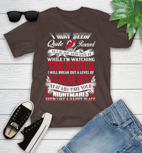 New Jersey Devils NHL Hockey Don't Mess With Me While I'm Watching My Team Youth T-Shirt 7