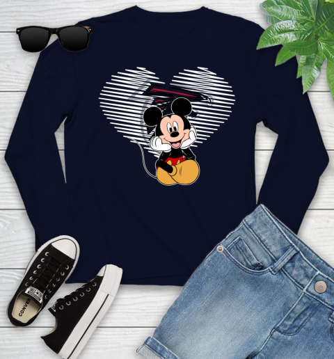 NFL Atlanta Falcons The Heart Mickey Mouse Disney Football T Shirt_000 Youth Long Sleeve 2