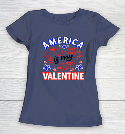 America is My Valentine Proud American Heart USA Women's T-Shirt 16