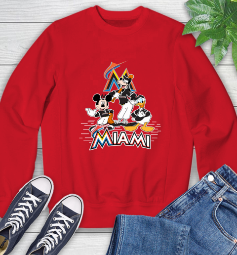 MLB Miami Marlins Mickey Mouse Donald Duck Goofy Baseball T Shirt Sweatshirt 10