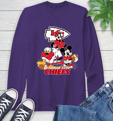 NFL Kansas City Chiefs Mickey Mouse Donald Duck Goofy Football Shirt Long Sleeve T-Shirt 5