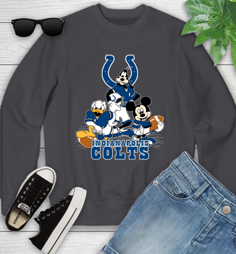 NFL Indianapolis Colts Mickey Mouse Donald Duck Goofy Football Shirt Youth Sweatshirt 5