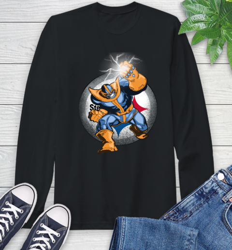 Pittsburgh Steelers NFL Football Thanos Avengers Infinity War Marvel Long Sleeve T-Shirt
