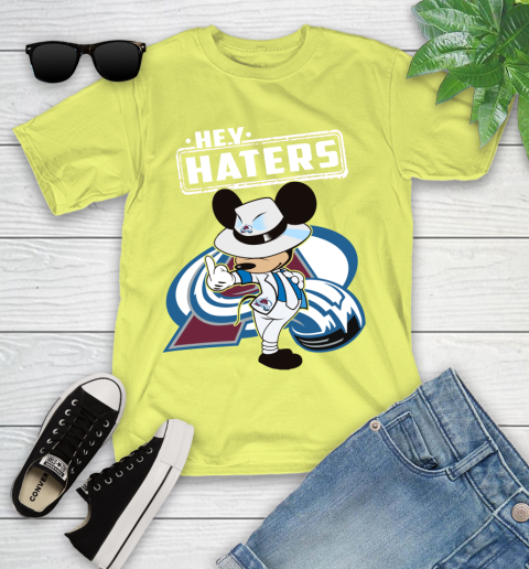 NHL Hey Haters Mickey Hockey Sports Colorado Avalanche Youth T-Shirt 10