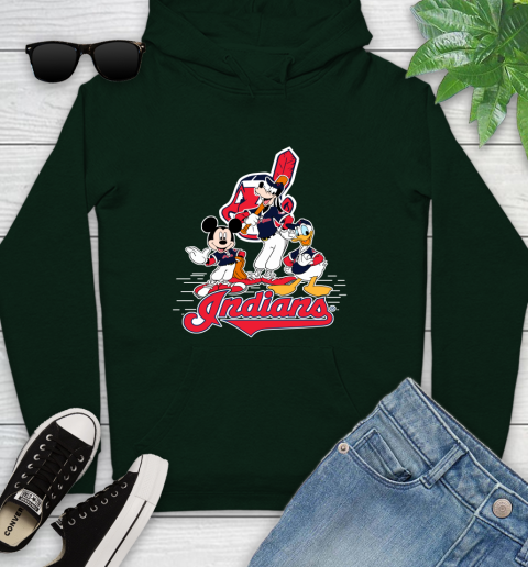 MLB Cleveland Indians Mickey Mouse Donald Duck Goofy Baseball T Shirt Youth Hoodie 14