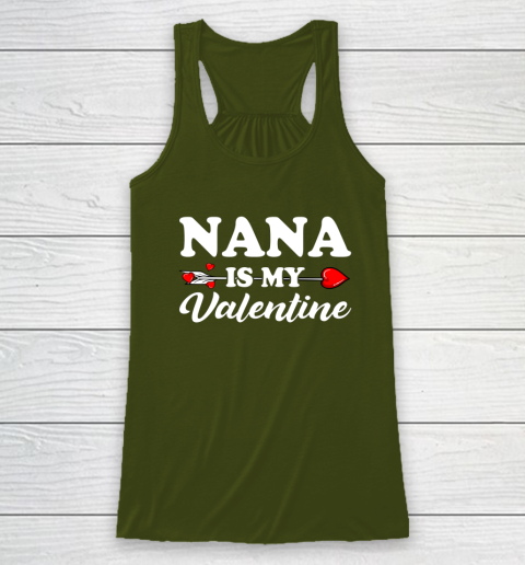 Funny Nana Is My Valentine Matching Family Heart Couples Racerback Tank 2