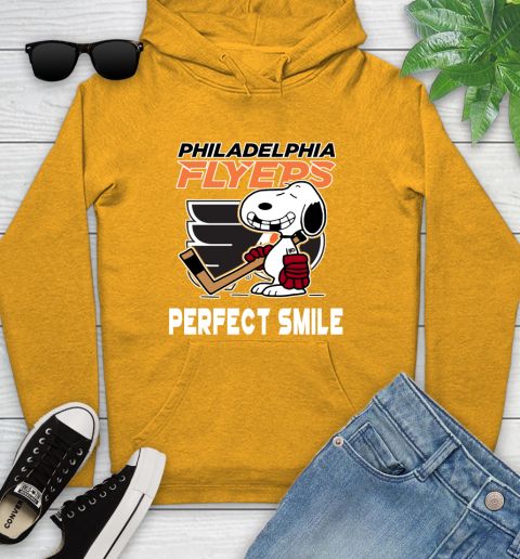 NHL Philadelphia Flyers Snoopy Perfect Smile The Peanuts Movie Hockey T Shirt Youth Hoodie 2
