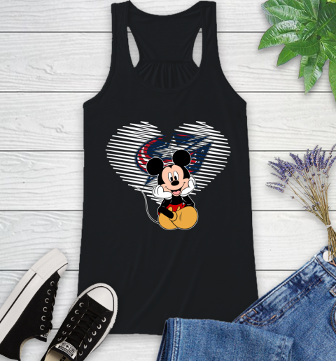 NHL Columbus Blue Jackets Carolina Hurricanes The Heart Mickey Mouse Disney Hockey Racerback Tank