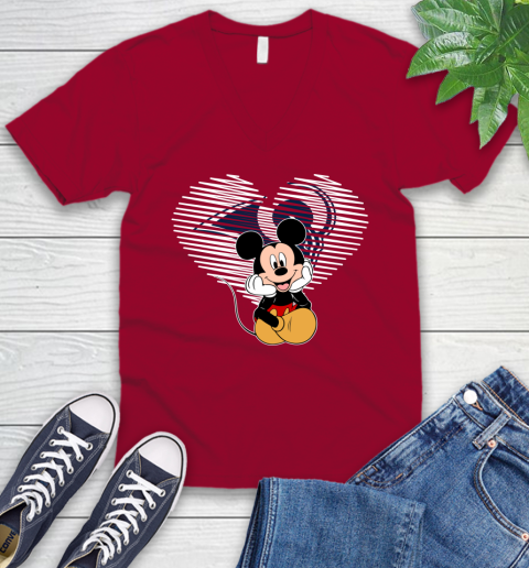 NFL Los Angeles Rams The Heart Mickey Mouse Disney Football T Shirt_000 V-Neck T-Shirt 7