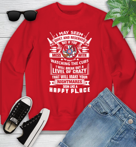 Chicago Cubs MLB Baseball Don't Mess With Me While I'm Watching My Team Sports Youth Sweatshirt - Image 9